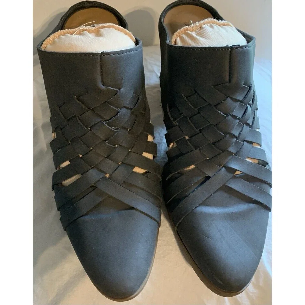 Universal Thread Aiden Blue-Gray Mules Booties Slip On Womens Sz 11 Block Heel